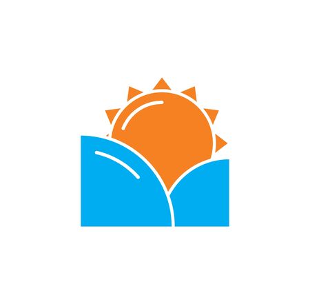 Sunset sunrise related icon on background for graphic and web design. Creative illustration concept symbol for web or mobile appのイラスト素材