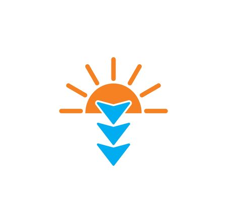 Sunset sunrise related icon on background for graphic and web design. Creative illustration concept symbol for web or mobile appのイラスト素材