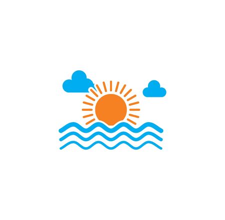 Sunset sunrise related icon on background for graphic and web design. Creative illustration concept symbol for web or mobile app.のイラスト素材