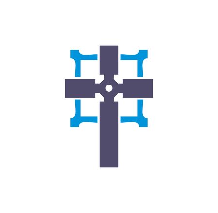 Cross icon on background for graphic and web design. Creative illustration concept symbol for web or mobile app.のイラスト素材