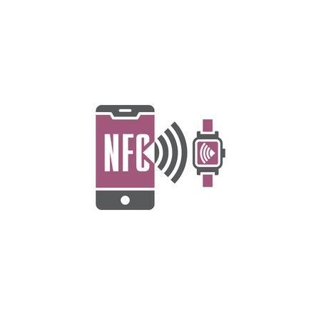 NFC related icon on background for graphic and web design. Creative illustration concept symbol for web or mobile app.のイラスト素材