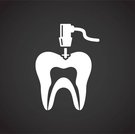 Tooth related icon on background for graphic and web design. Creative illustration concept symbol for web or mobile app.のイラスト素材