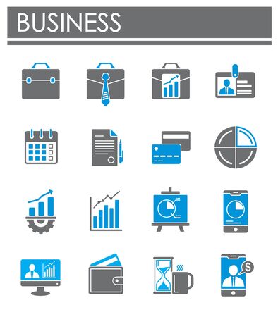 Business related icons set on background for graphic and web design. Creative illustration concept symbol for web or mobile app.のイラスト素材