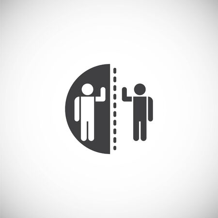 Social distancing related icon on background for graphic and web design. Creative illustration concept symbol for web or mobile app.のイラスト素材