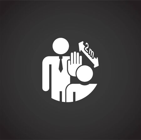 Social distancing related icon on background for graphic and web design. Creative illustration concept symbol for web or mobile app.のイラスト素材