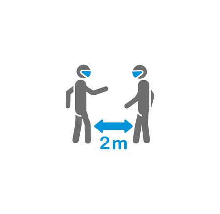 Social distancing related icon on background for graphic and web design. Creative illustration concept symbol for web or mobile app.のイラスト素材
