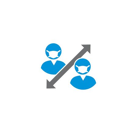 Social distancing related icon on background for graphic and web design. Creative illustration concept symbol for web or mobile app.のイラスト素材