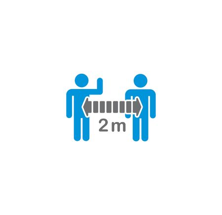 Social distancing related icon on background for graphic and web design. Creative illustration concept symbol for web or mobile app.のイラスト素材