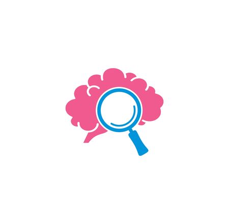 Human brain related icon on background for graphic and web design. Creative illustration concept symbol for web or mobile app.のイラスト素材