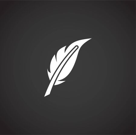 Feather icon on background for graphic and web design. Creative illustration concept symbol for web or mobile app.のイラスト素材