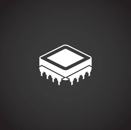 Processor chip related icon on background for graphic and web design. Creative illustration concept symbol for web or mobile appのイラスト素材