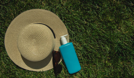 Summer vacation and skin care conceptの写真素材