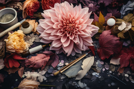 soft color palette and a beautiful floral motifの素材
