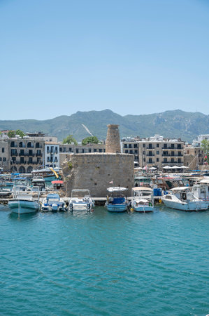 Kyrenia, Kyrenia, Northern Cyprus- June1,2024 Kyrenia Girne Old Harbour,Girne is a city on the northern coast of Cyprus, noted for its historic harborのeditorial素材