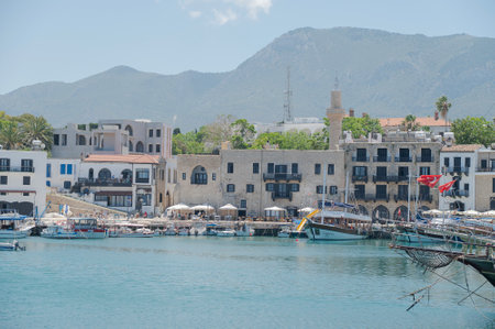 Kyrenia, Kyrenia, Northern Cyprus- June1,2024 Kyrenia Girne Old Harbour,Girne is a city on the northern coast of Cyprus, noted for its historic harborのeditorial素材