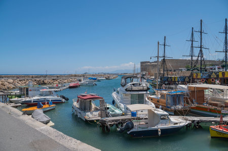 Kyrenia, Kyrenia, Northern Cyprus- June1,2024 Kyrenia Girne Old Harbour,Girne is a city on the northern coast of Cyprus, noted for its historic harbor and castle.のeditorial素材