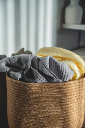 Cotton Cord Basket Foldable Natural Seagrass Basket Flower Laundry Basket,