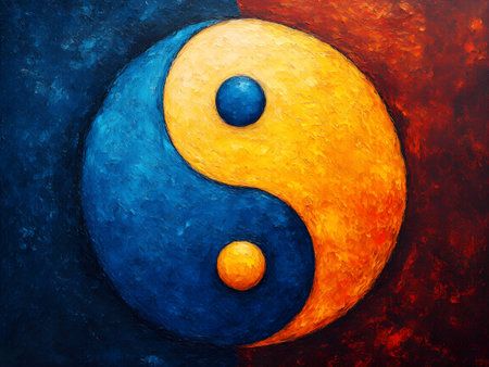 Abstract ying and yang symbol of harmony and balanceの素材