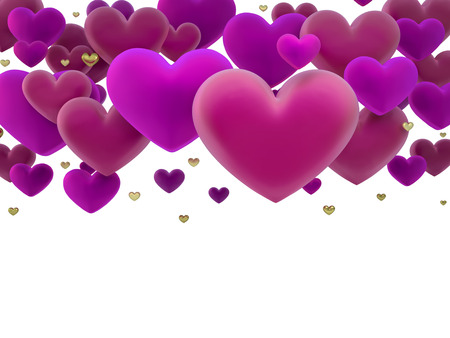 pink hearts dimensional renderの写真素材