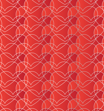 Seamless pattern with gradient red hearts. Romantic red decorative background Valentineのイラスト素材
