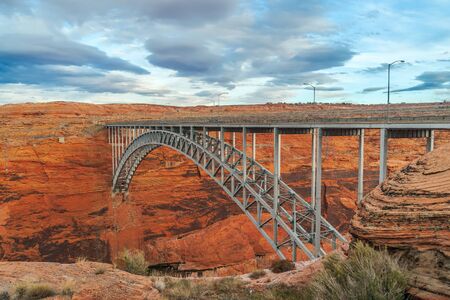 The Glen Canyon Dam Steel Bridge. Page. Arizona. USAの写真素材