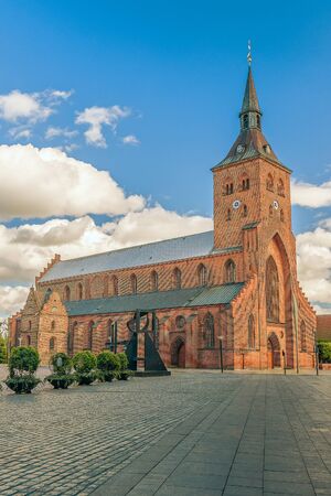 St. Canute's Cathedral. Odense. Denmark. Odense is the birth place of Hans Christian Andersenの写真素材