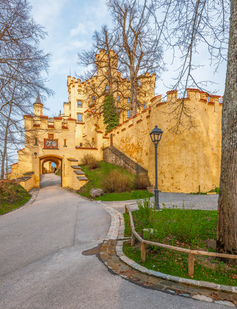 The main gate of Hohenschwangau Castle. Bavaria. Germanyのeditorial素材