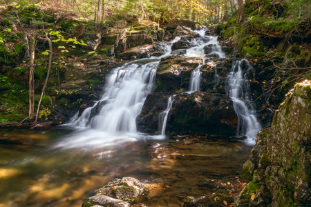Gordon Fall in White Mountains on the Snyder Brook. Randolph. New Hampshire. USAの写真素材