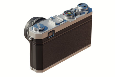 retro film camera 3D illustration of a camera.の写真素材