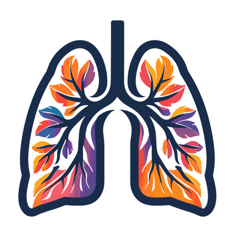 Lungs with leaves. Vector illustration for your design.のイラスト素材