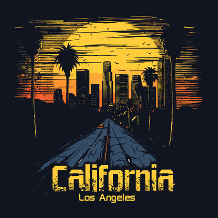 California California City Typography Design. T-shirt Graphic Design.のイラスト素材