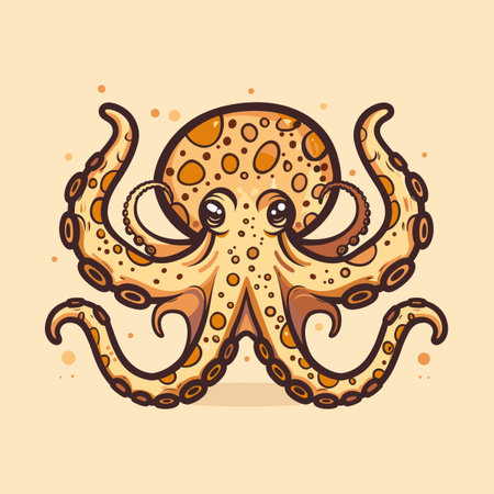 Cute octopus. Vector illustration of a cartoon octopus.のイラスト素材