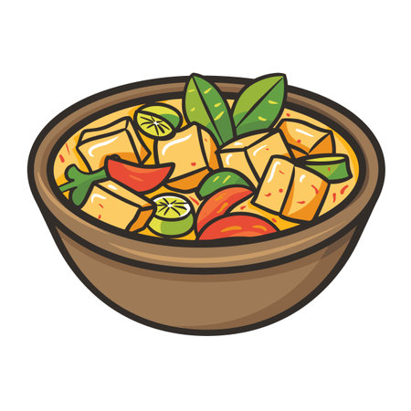 Illustration of a bowl of Asian Chinese food. Vector illustration.のイラスト素材