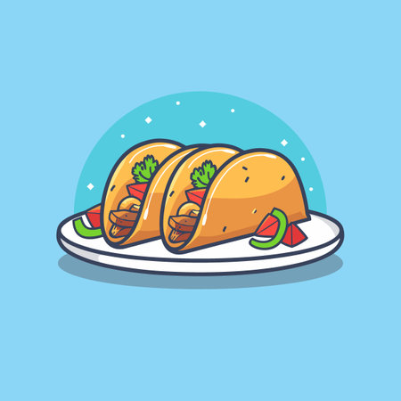 delicious Mexican burrito with sauce and vegetables vector illustrationのイラスト素材