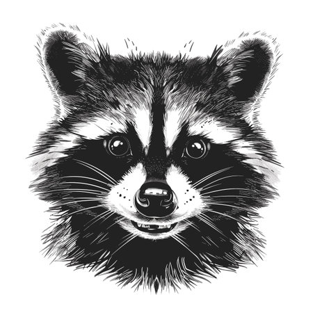 Portrait of raccoon for tattoo or T-shirt design.のイラスト素材
