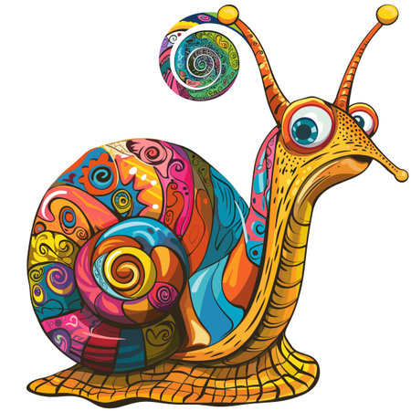 Cartoon snail on a white background. Vector illustration for your designのイラスト素材
