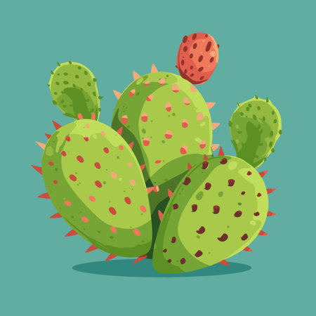 Cactus vector illustration. Cacti isolated on green background.のイラスト素材