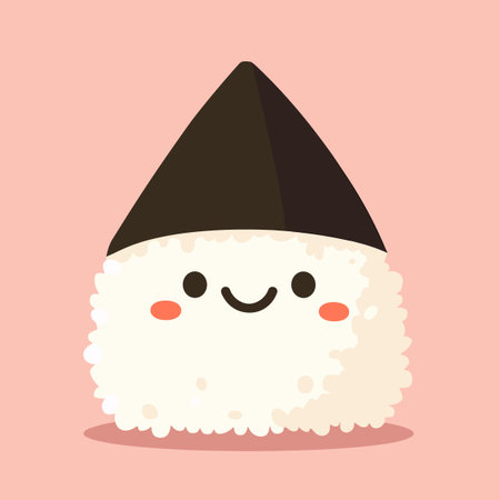 Cute sushi kawaii cartoon character. Vector illustration in flat styleのイラスト素材