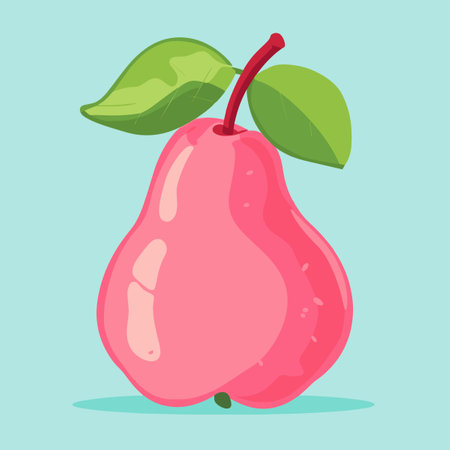 Rose applevector illustration. flat style. isolated on blue backgroundのイラスト素材