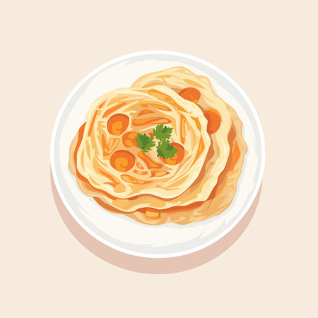 A plate of three folded tortillas. flatbreadのイラスト素材