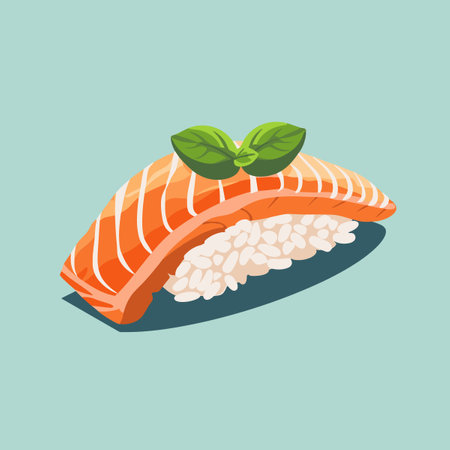 A sushi with piece of salmonのイラスト素材