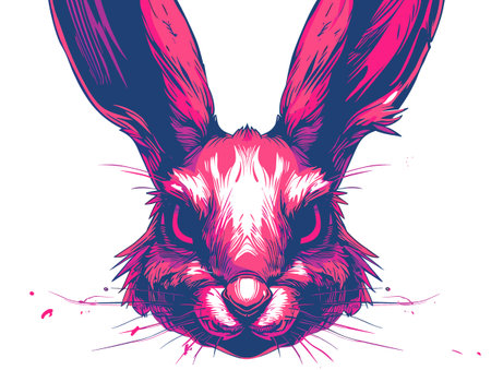 Rabbit head vector illustration for t-shirt and other uses.のイラスト素材