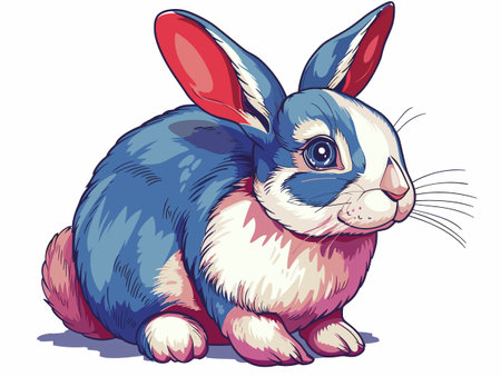 Rabbit on a white background, vector illustration, eps 10のイラスト素材