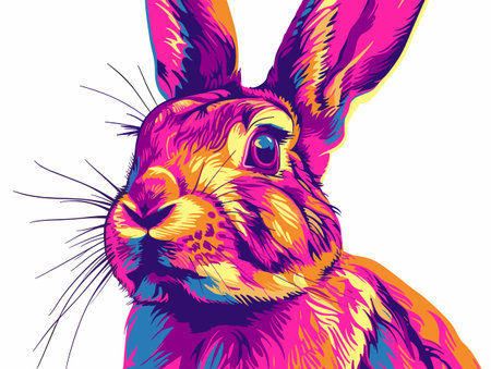 Rabbit vector illustration isolated on white background. Vector illustration of hare.のイラスト素材