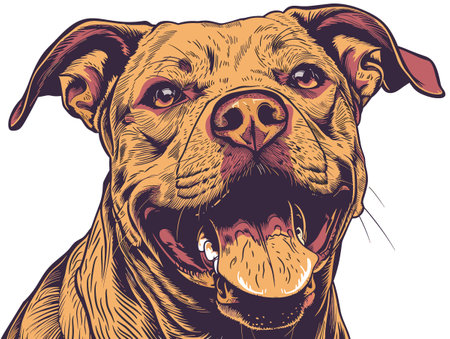Dog breed pit bull portrait. Vector illustration for t-shirt.のイラスト素材