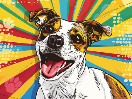 Jack Russell Terrier. Vector illustration in pop art style.のイラスト素材