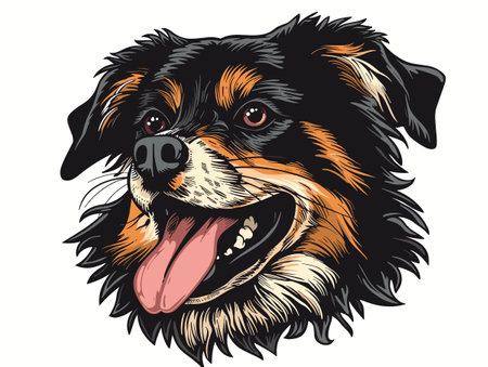 Bernese mountain dog isolated on a white background. Vector illustration.のイラスト素材