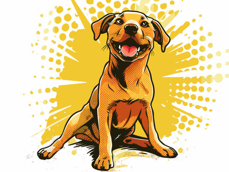 Retro style illustration of a Labrador Retriever dog sitting.のイラスト素材