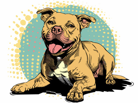 Bulldog. Dog breed. Vector illustration in retro comic style.のイラスト素材