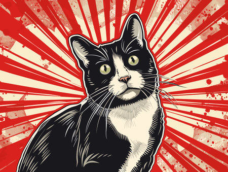 cute cat pop art vector illustrationのイラスト素材